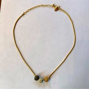 Joan Rivers Tri-Color Crystal Slide Pendant Necklace on Gold Chain